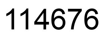 Number 114676 black image