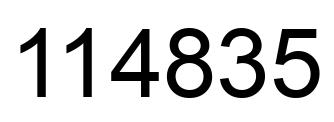 Number 114835 black image