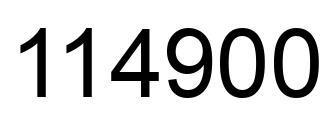 Number 114900 black image