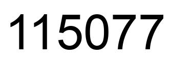 Number 115077 black image