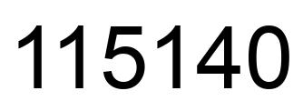 Number 115140 black image