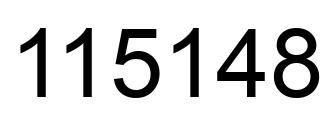 Number 115148 black image