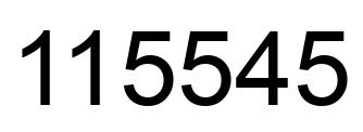 Number 115545 black image