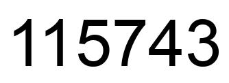 Number 115743 black image