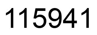 Number 115941 black image