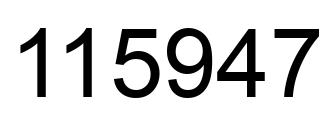 Number 115947 black image