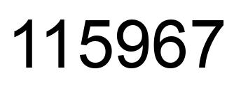 Number 115967 black image