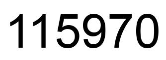 Number 115970 black image