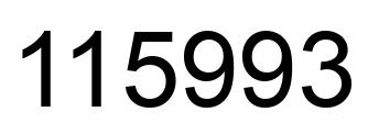 Number 115993 black image