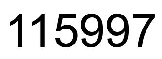 Number 115997 black image