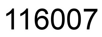 Number 116007 black image