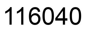 Number 116040 black image