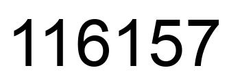 Number 116157 black image
