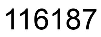 Number 116187 black image