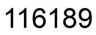 Number 116189 black image