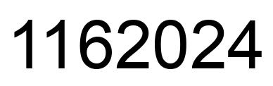 Number 1162024 black image