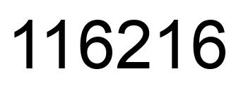 Number 116216 black image