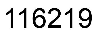 Number 116219 black image