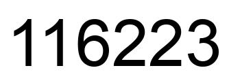 Number 116223 black image