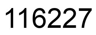 Number 116227 black image