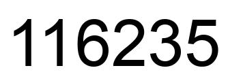Number 116235 black image
