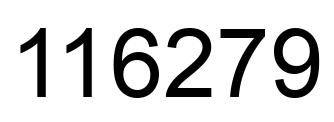 Number 116279 black image