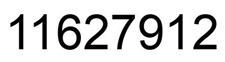 Number 11627912 black image