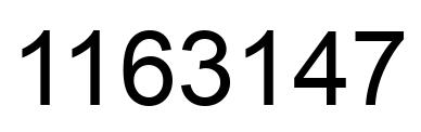 Number 1163147 black image