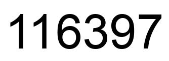 Number 116397 black image