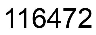 Number 116472 black image