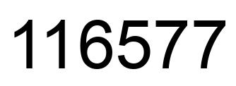 Number 116577 black image