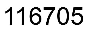 Number 116705 black image