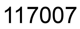 Number 117007 black image