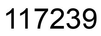 Number 117239 black image