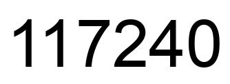 Número 117240 imagen negro