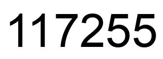 Number 117255 black image
