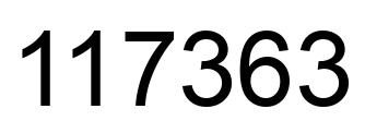 Number 117363 black image