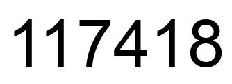 Number 117418 black image