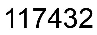 Number 117432 black image