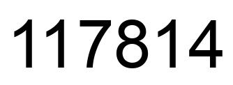 Number 117814 black image