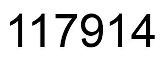 Number 117914 black image