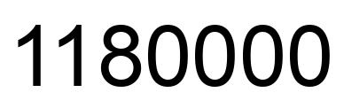 Number 1180000 black image