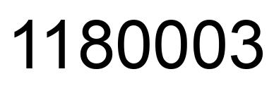 Number 1180003 black image