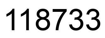 Number 118733 black image