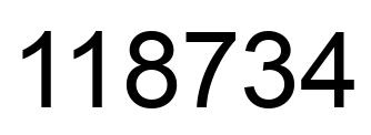 Number 118734 black image