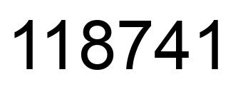 Number 118741 black image