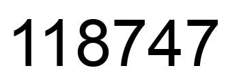 Number 118747 black image