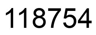 Number 118754 black image