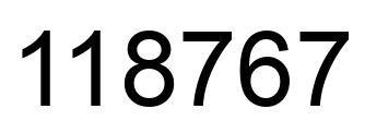 Number 118767 black image