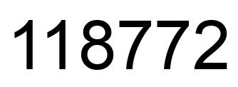 Number 118772 black image